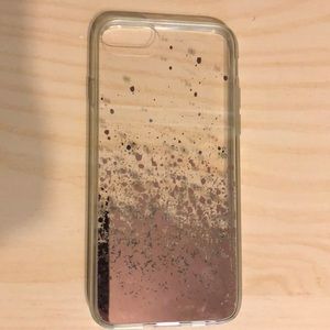 Bronze paint splatter and clear backing. Iphone 6